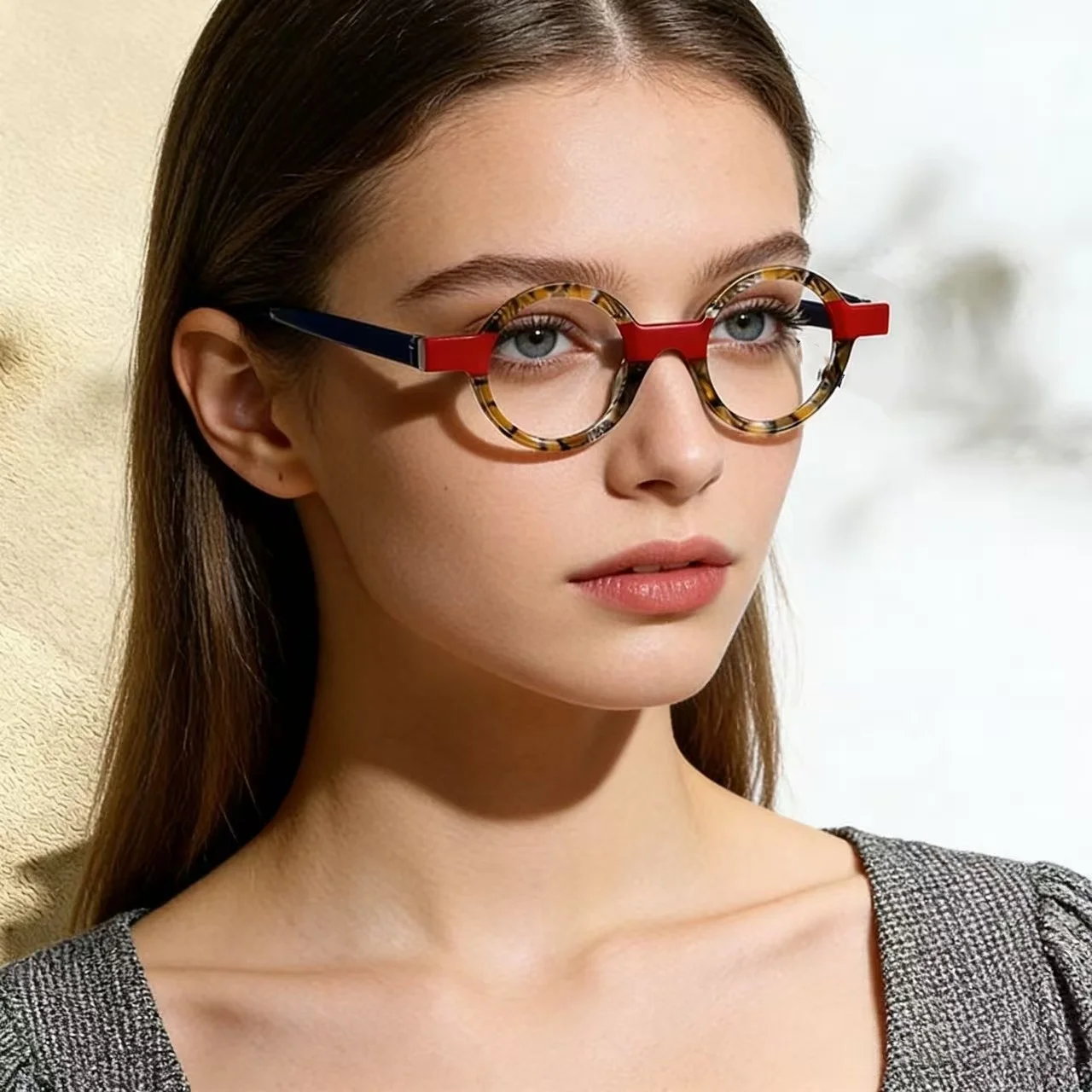Handmade Thick Acetate Eyeglasses Men Round Brand Design Retro Glasses Frame Women Spectacles Eyewear
