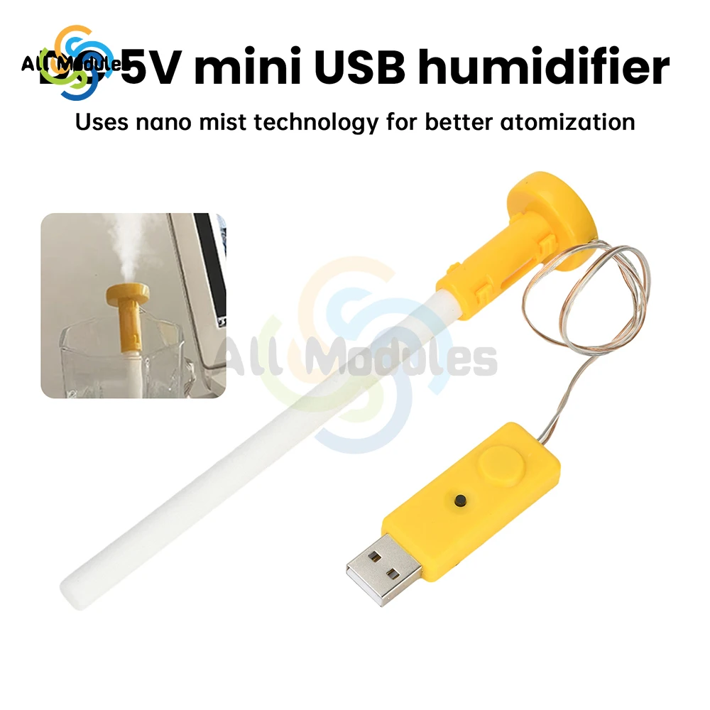 Mini USB Humidifier Module DC 5V Single Spray Humidification Module Ultrasonic Atomization Control Humidifier