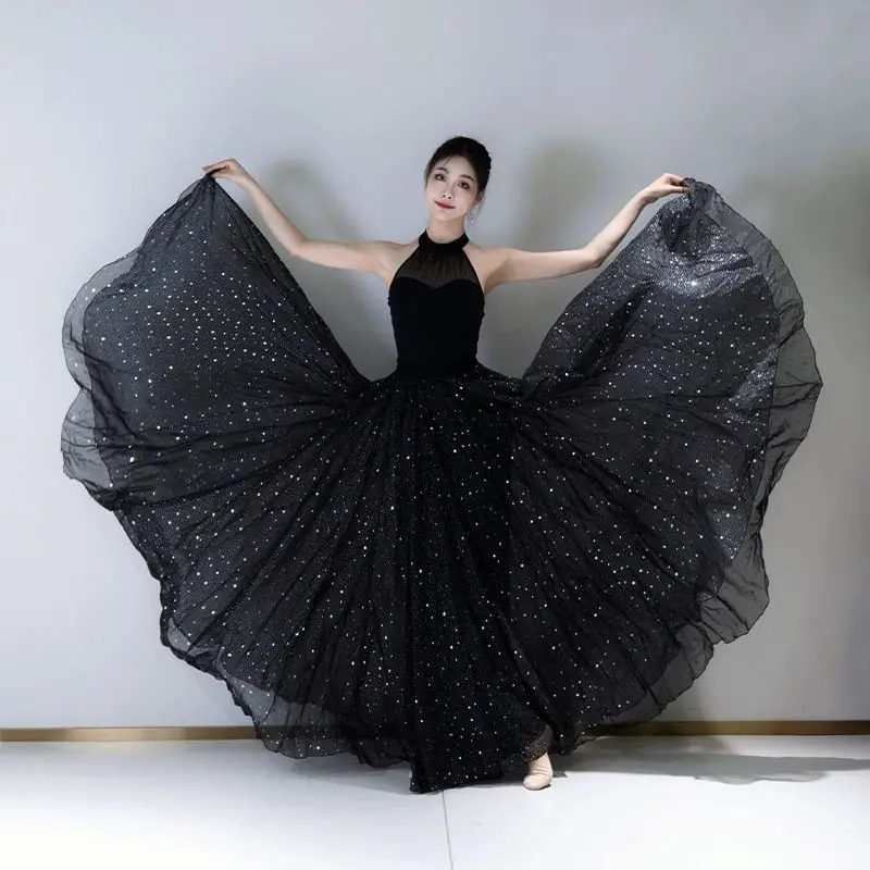 Dance Skirt Classical Modern and Contemporary Black Moonlight 720 Skirt Flare costume festival clothing prom dresses fairy