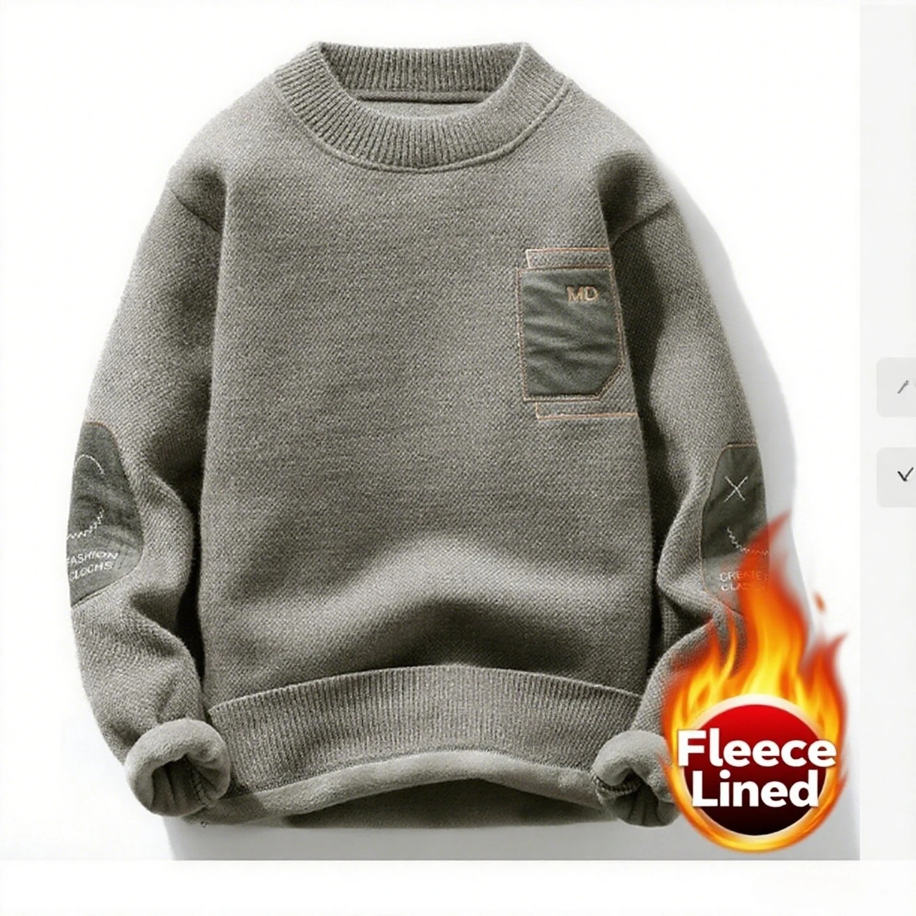 

Мужской интегрированный флисовый свитер из золотой норки, пуловер с утолщенной внутренней подкладкой, универсальные теплые прочные термосвитера для мужчин