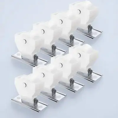 8Pcs Curtain Track Pulleys Sturdy Easy Installation Smooth Sliding for Roman Shades Cord Lock Curtain Rail Gliders Track