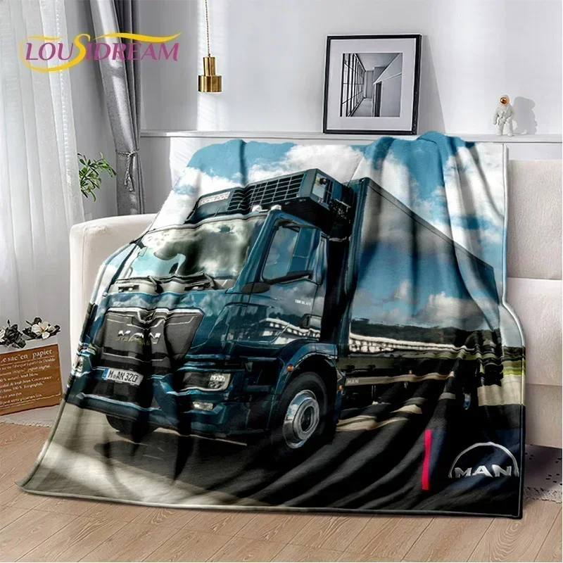 

Man Truck Lorry 3D Printing Soft Flannel Blanket for Beds Bedroom Sofa Picnic,Throw Blanket for Cover Outdoor Leisure Nap Gift