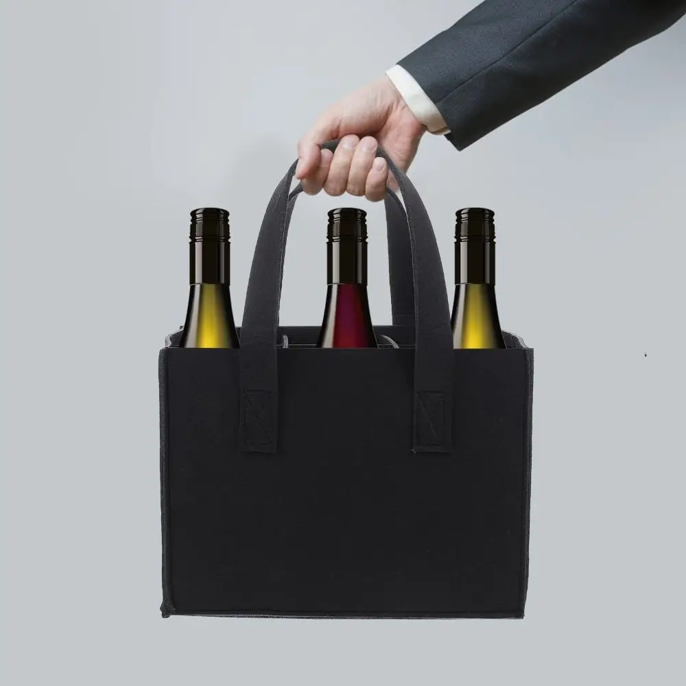 Portable 6 Cups Wine Carrier Large Capacity Reusable Wine Travel Bag Foldable Bottle Holder Delivery