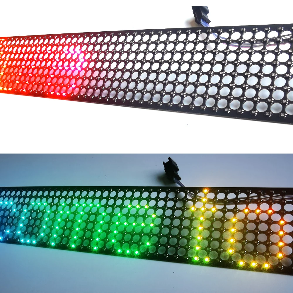 WS2812B adresowalny cyfrowy przezroczysty panel świetlny P6.25 skok RGB czarny 2020 LED 8x32 8x48 pikseli moduł matryca DC5V