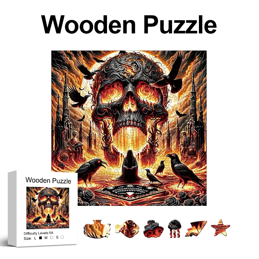 

Деревянный пазл «Череп вороны» для взрослых, уникальные фигурные элементы, изысканная подарочная коробка, для тренировки мозга, декор для комнаты, праздничные подарки