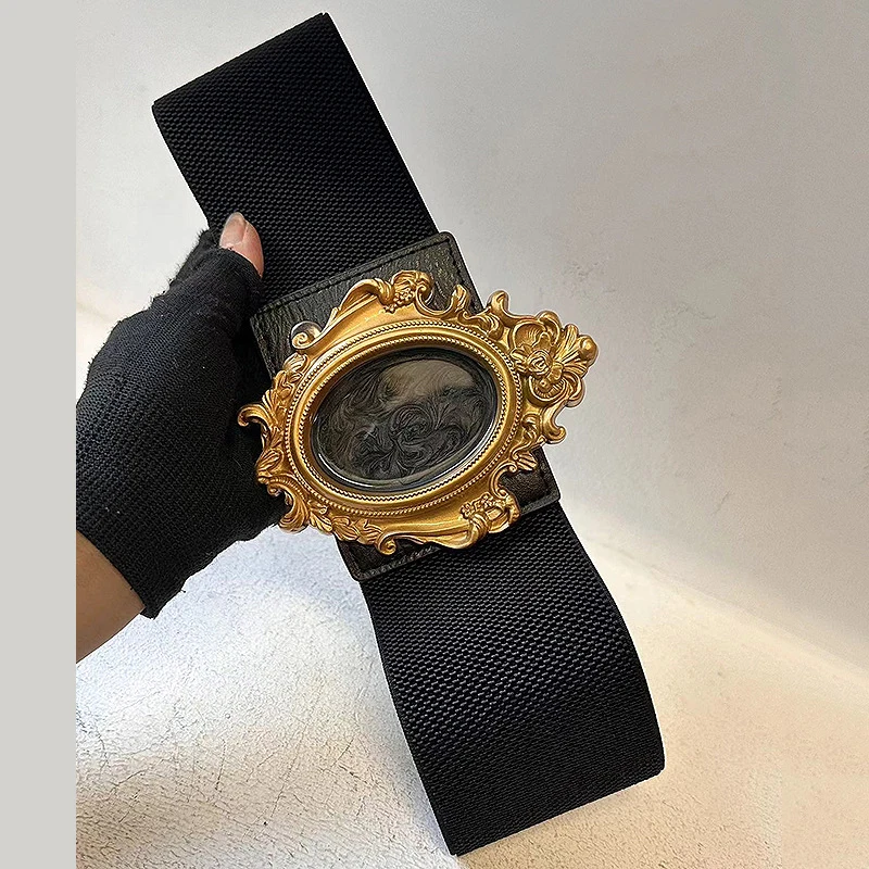 

2026 Ladies Retro Court Style Elasticity Wide Waist Dress Decorative Fashion High Quality Belts for Women Luxury Corset Belt