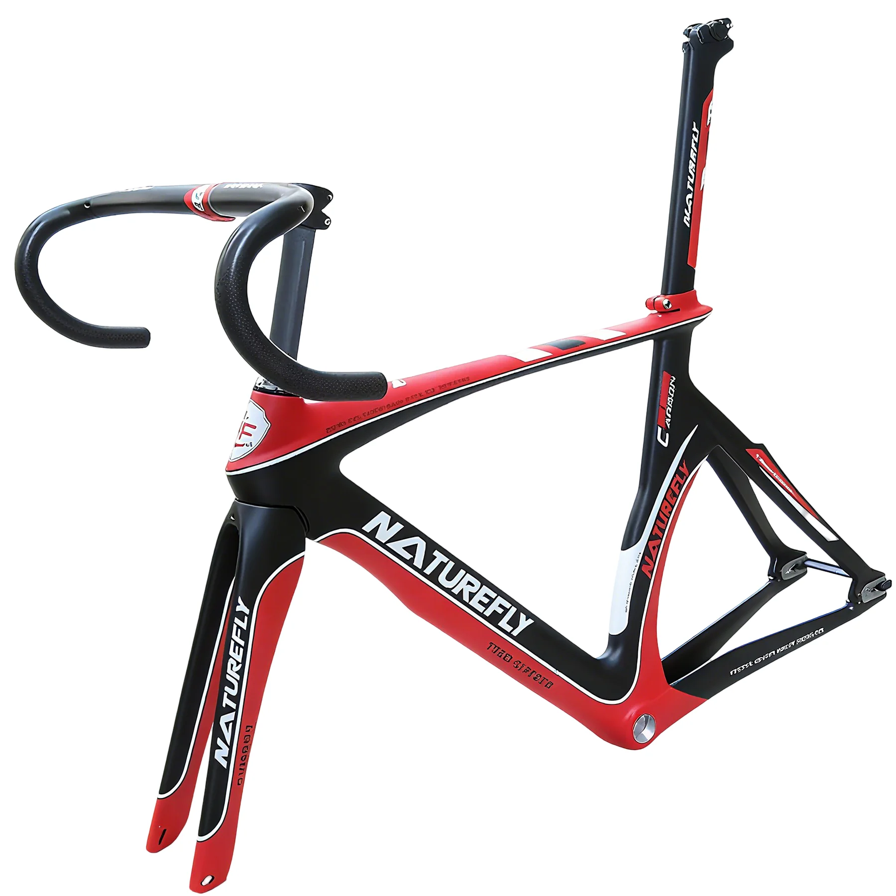 

Red Carbon Track Bike Frame Fixie Bicycle Single Speed Frameset Fixed Gear Integrated Handle Bar
