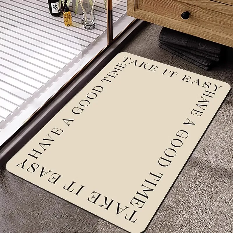 Diatom Mud Bath Mats Super Absorbent Non-Slip Bathroom Bathtub Carpet Simple Style Quick-Drying Floor Mat Easy-cleaning 욕실 카펫