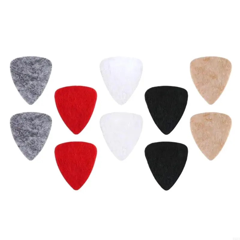 Pack of 10 Multifunctional Ukulele Felt Instrument Picks Felt Texture Soft Guitar Picks for Ukulele Guitar