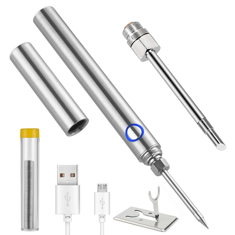Soldering Iron Pen Kit USB Rechargeable Short Circuit Protection Lightweight and Convenient 15W Output Power