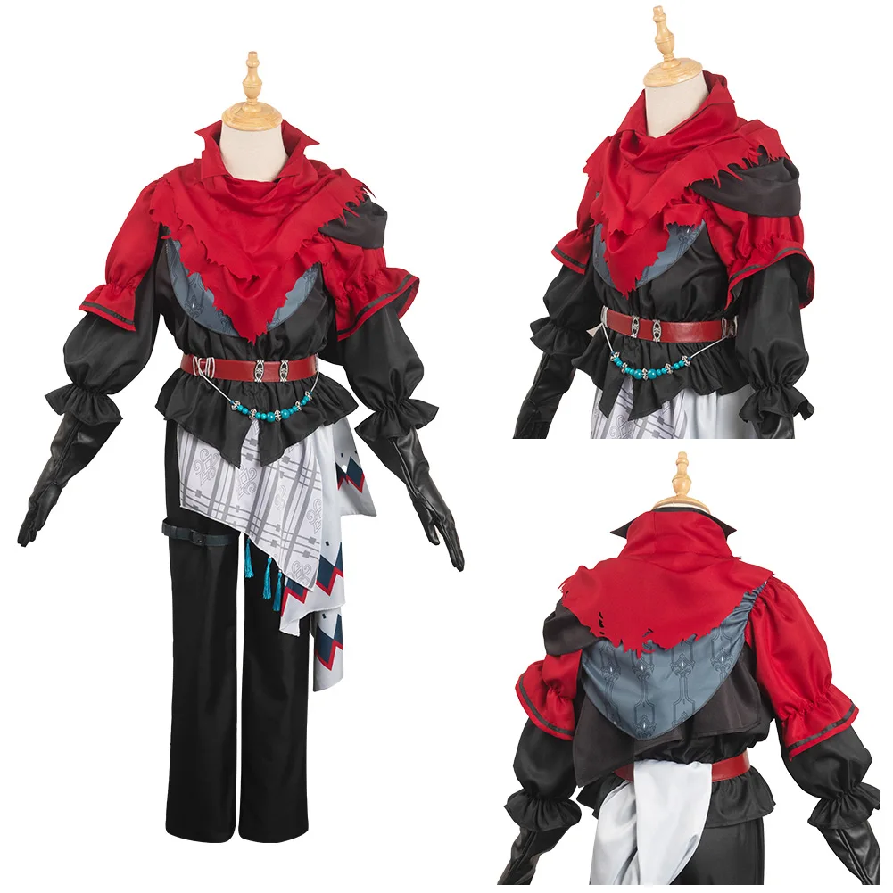 Adult Men FF16 Joshua Cosplay Fantasia Red Black Suit Anime Game Final Cos Fantasy XVI Costume Halloween Carnival Cloth