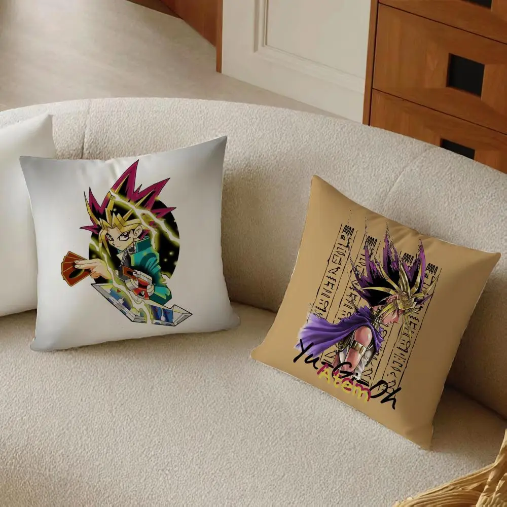 Y-YuGiOh S-Stickers Cushion Cover Daily Washable Linen Pillowcase Soft  for Sofa Bed Home Room Decor