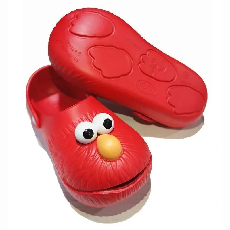 

Sesame Street Elmo Animation Cartoon Slippers Creative Personality Funny Thick-Soled Anti-Slip Sandals Couple Beach Shoes Gift