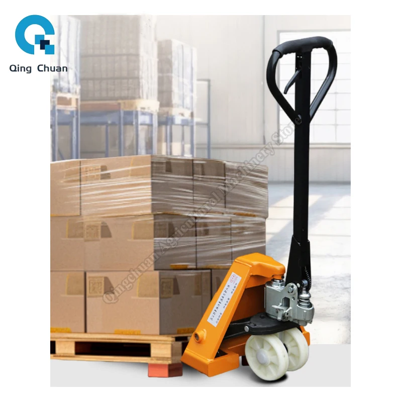 Porter Forklift Manual Hydraulic Handling Drivers Push and Pull Stack Height Lifting Tray Trailer 2 Tons Manual Forklift Trolley