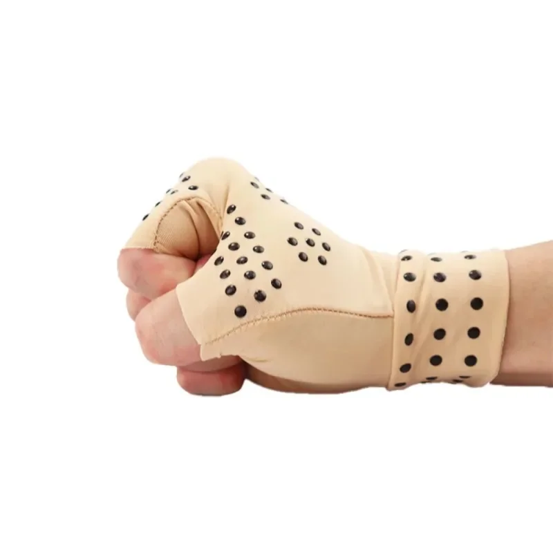 1 Pair Magnetic Safe Wrist Support Therapy Fingerless Gloves Arthritis Pain Relief Heal Joints Braces Supports Health Care Sport