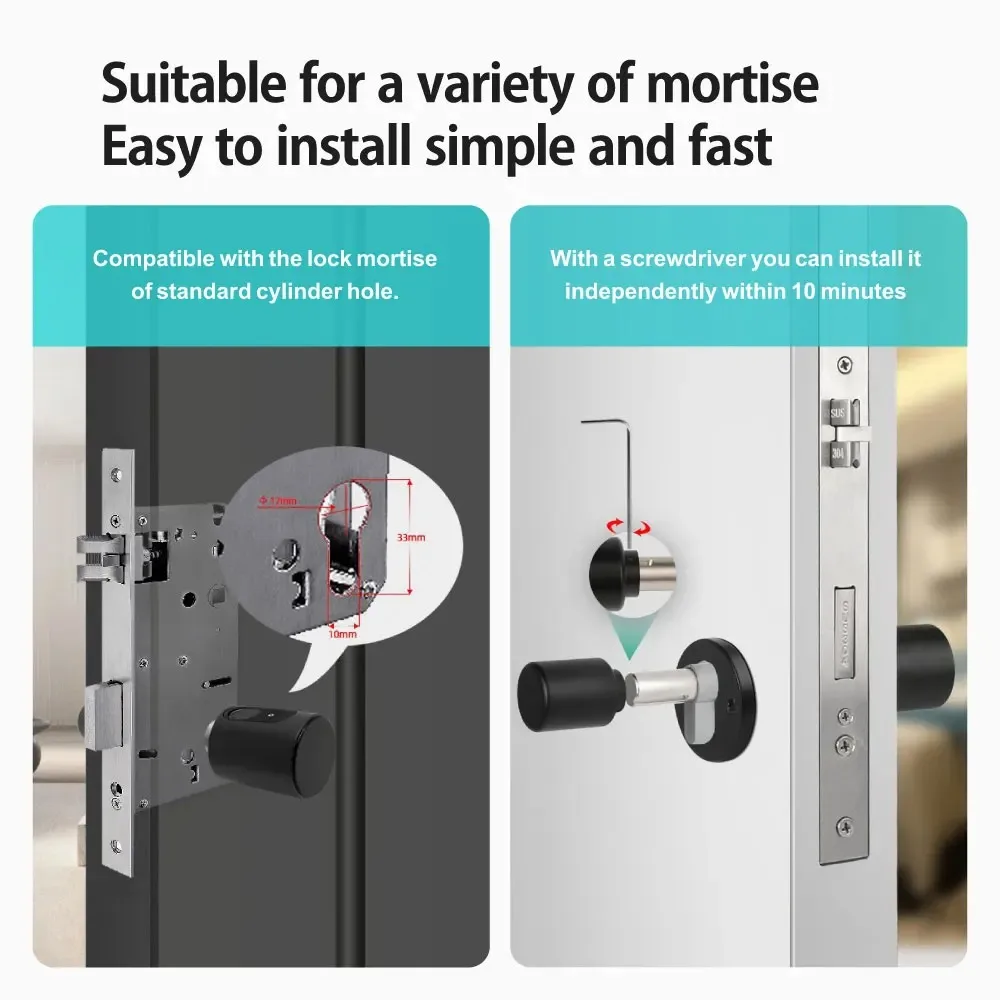 Imagem -06 - Tuya App Impressão Digital Rfid Cartão Euro Cilindro Bloqueio Biométrico Eletrônico Smart Door Lock Keyless Substituir para Home Hotel