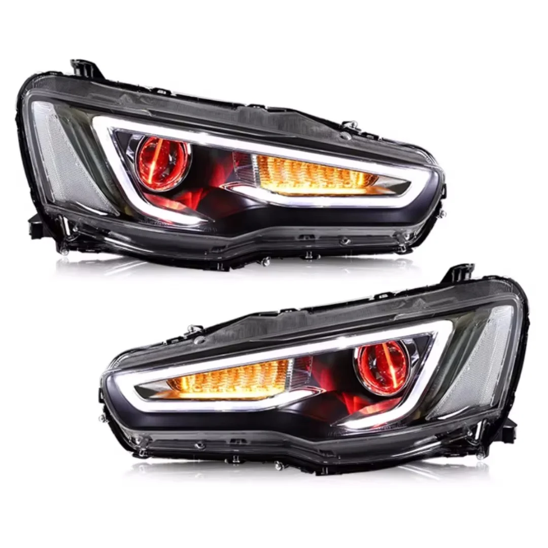 

Car LED Headlights For Mitsubishi Lancer EVO X 2008-2020 DRL Turn Signal Light Dual Beam Lens LED Headlamp Assembly