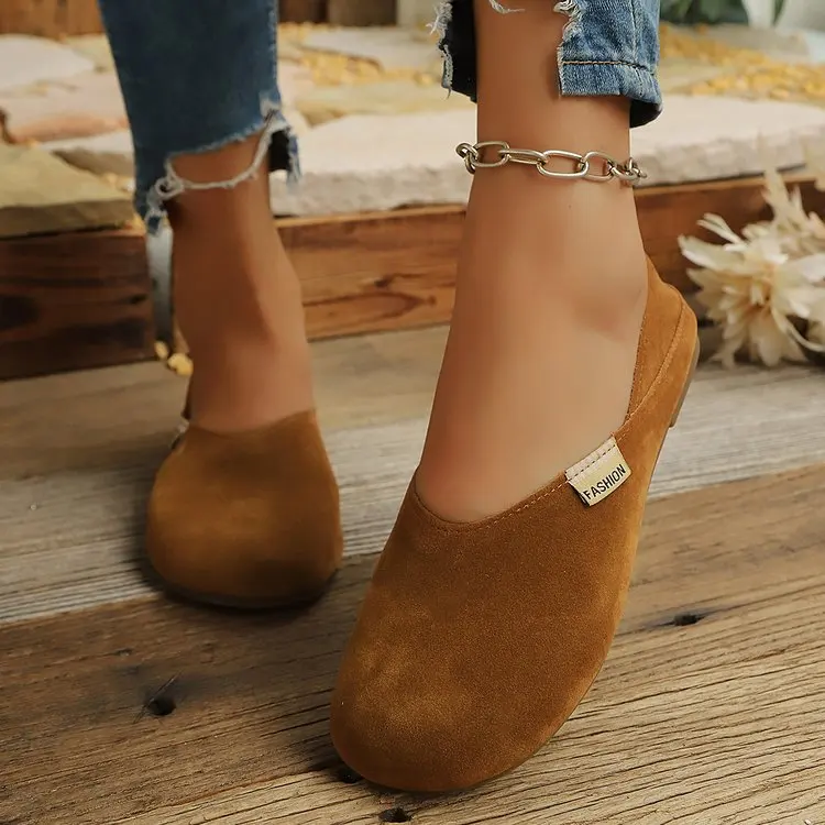 Spring Autumn Flat-bottomed Semi-slip-on Sandals, Perfect for Summer, Comfortable and Relaxing, Ideal for Lazy Women Shoes