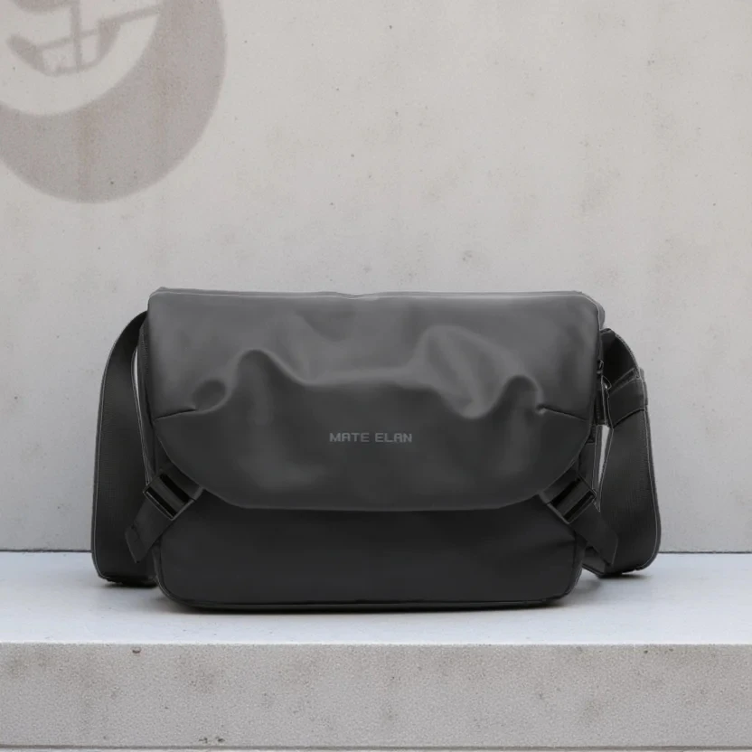 MATE ELAN Minimalism Waterproof Men Crossbody laptop Messenger Bags Simple Casual Male Nylon Travel Shoulder Bag School Bookbag