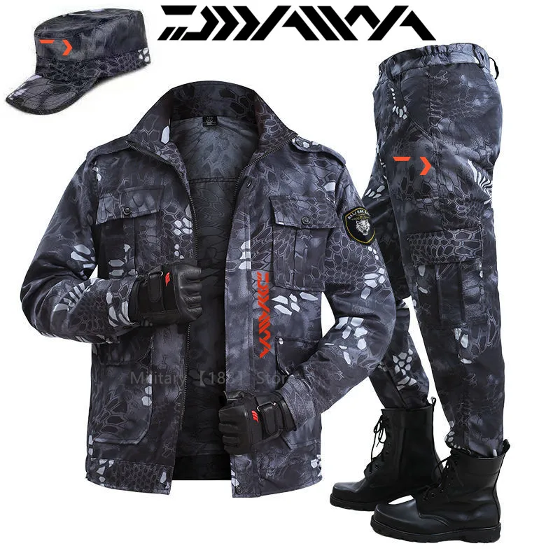 2025 Men's Tactical Fishing Suits Spring Camouflage Durable Thermal Work Clothing Autumn Outdoor Sports Windproof Hiking Jackets