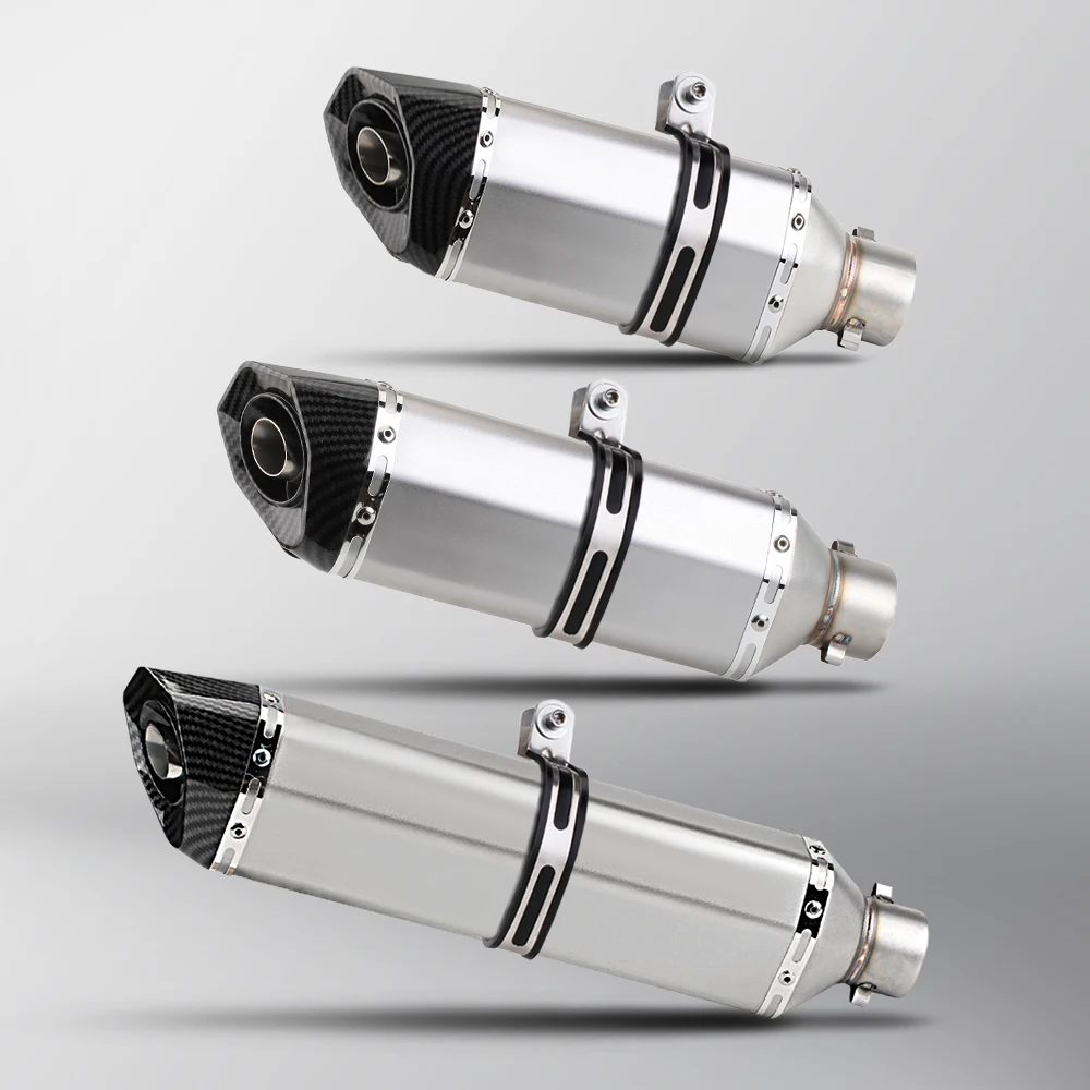 Universal modified motorcycle exhaust escape muffler for R3 R6 ZX4R Z900 Z1000 MT07 r15 mt15 250sr CBR650 300/370/470MM