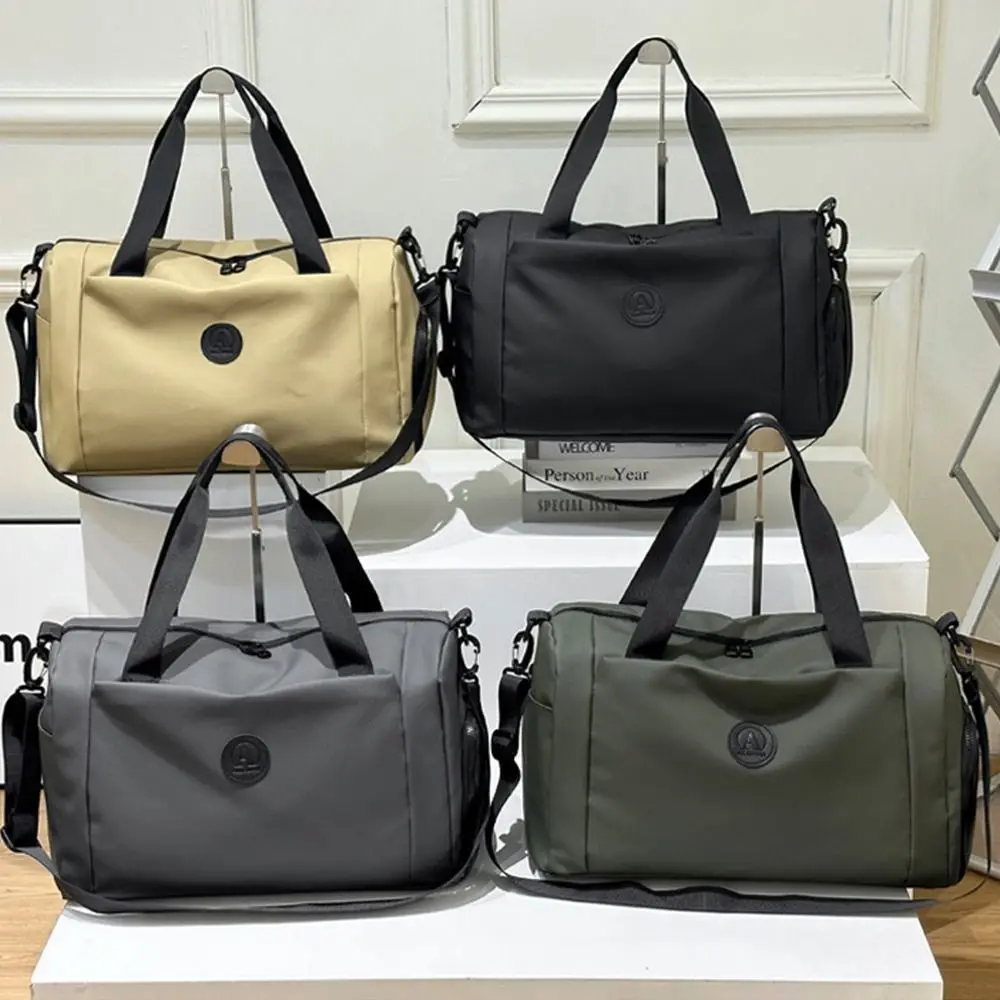 Oxford Travel Luggage Bag Foldable Sturdy Nylon Duffle Bag Multi Layered with Shoe Compartment Large Capacity Handbag Sports