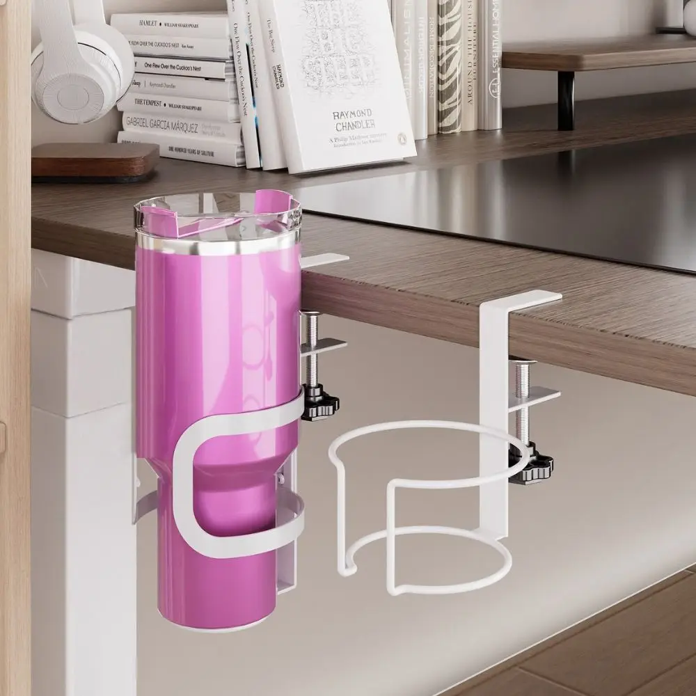 

New Metal Desk Cup Holder Anti Spill Punch-free Cup Storage Rack Removable Portable Table Fixed Storage Rack Desk