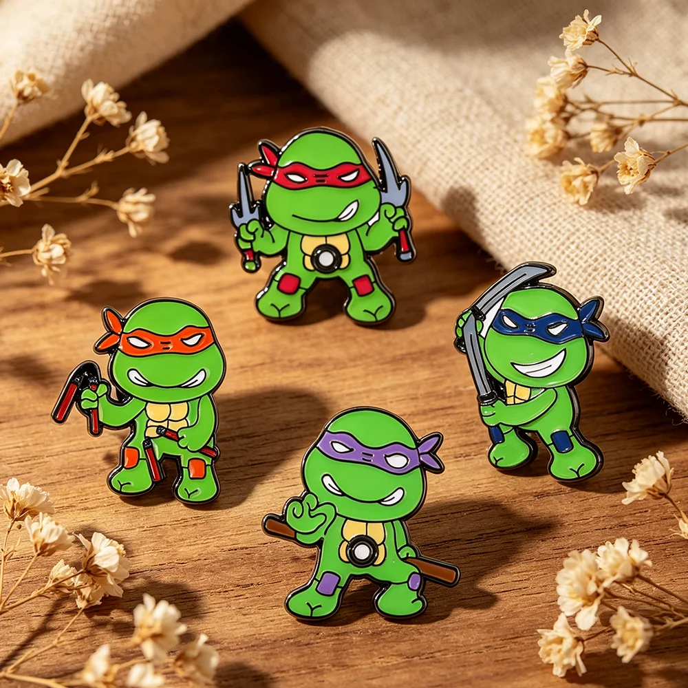 Ninja Turtles Enamel Pin , Cute Cartoon Character Lapel Brooch Badge for Backpack Clothes Jewelry Fan Gift