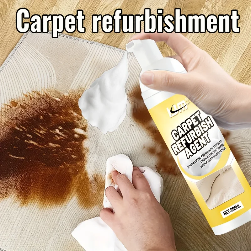 

Kjm Спрей для ухода за коврами и коврами, универсальный очиститель 3-в-1, формула быстросохнущего не требующего ополаскивания, подходит для ковров, ковров, ковриков