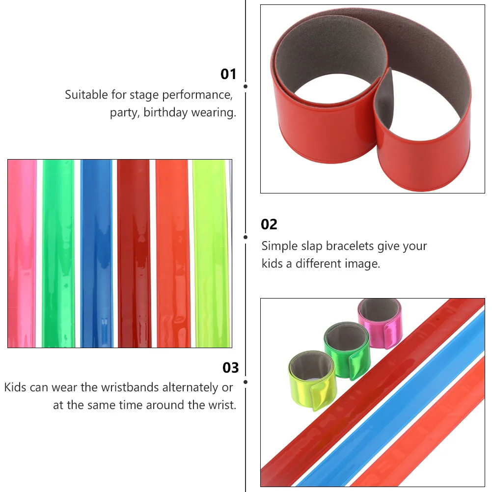 7 قطع من الأساور الليلية المتوهجة للأطفال، أساور صفعة مضيئة لحفلات أعياد الميلاد، حلقة تصفيق للأطفال #2
