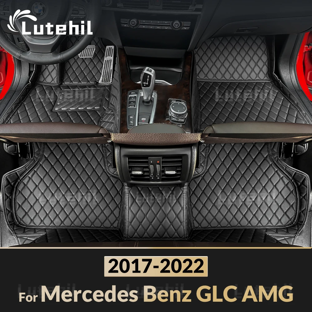 

For Mercedes Benz GLC class AMG（5 Seats）2017-2022 21 20 19 18 Lutehil Car Floor Mats foot Pads carpet cover interior accessories