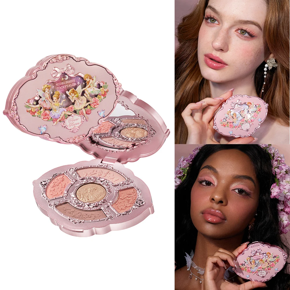 

Flower Knows Midsummer Fairytales 5-Color Eyeshadow Palette Butterfly Aesthetic Pigmented Shimmer Fairycore Makeup Palette