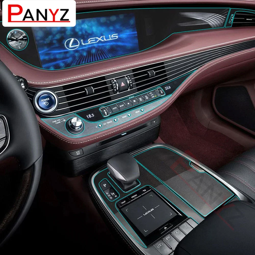 Car Interior Central Console Gear Dashboard Navigation Screen Protective Film for Lexus LS LS500 2021 2020 2019 XF50 Accessories