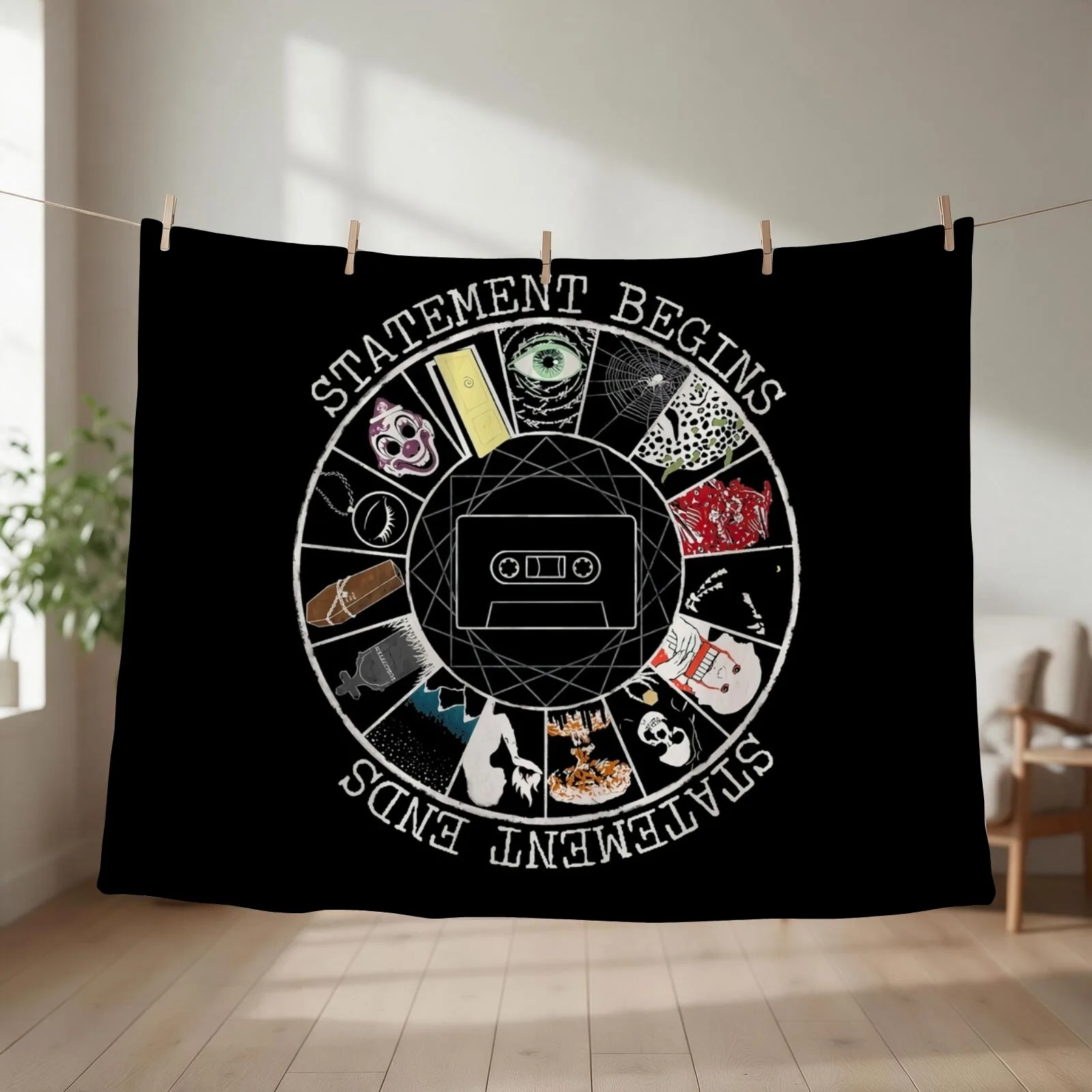 STATEMENT BEGINS OR STATEMENT ENDS COLORABSTRACK Throw Blanket couch cozy soft plush fuzzy picnic outdoor blanket
