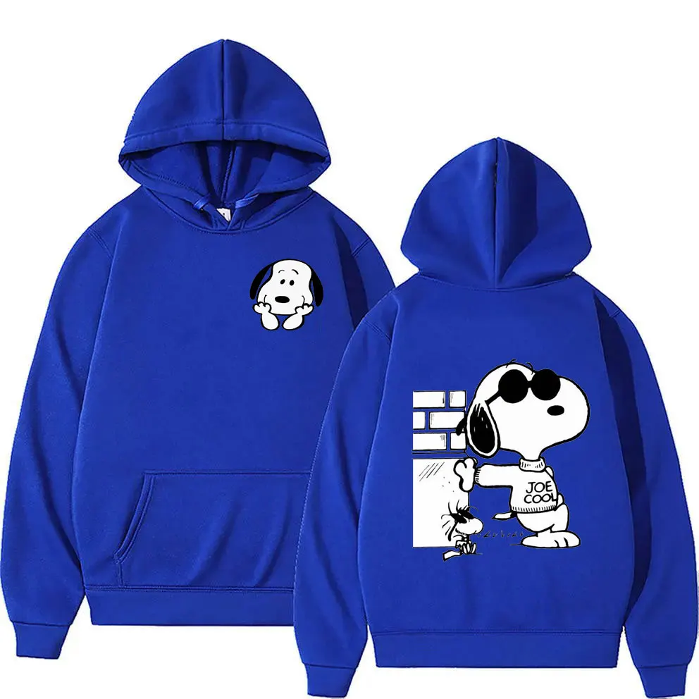 Sudadera con capucha de Snoopy para hombre y mujer, jersey de dibujos animados de Anime, color negro, para primavera y otoño, novedad de 2024