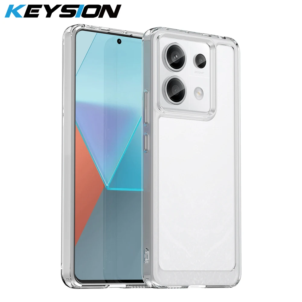 KEYSION Transparent Shockproof Case for Redmi Note 13 Pro+ 5G 13 4G TPU Silicone Phone Cover for Xiaomi POCO X6 Pro 5G M6 Pro 4G