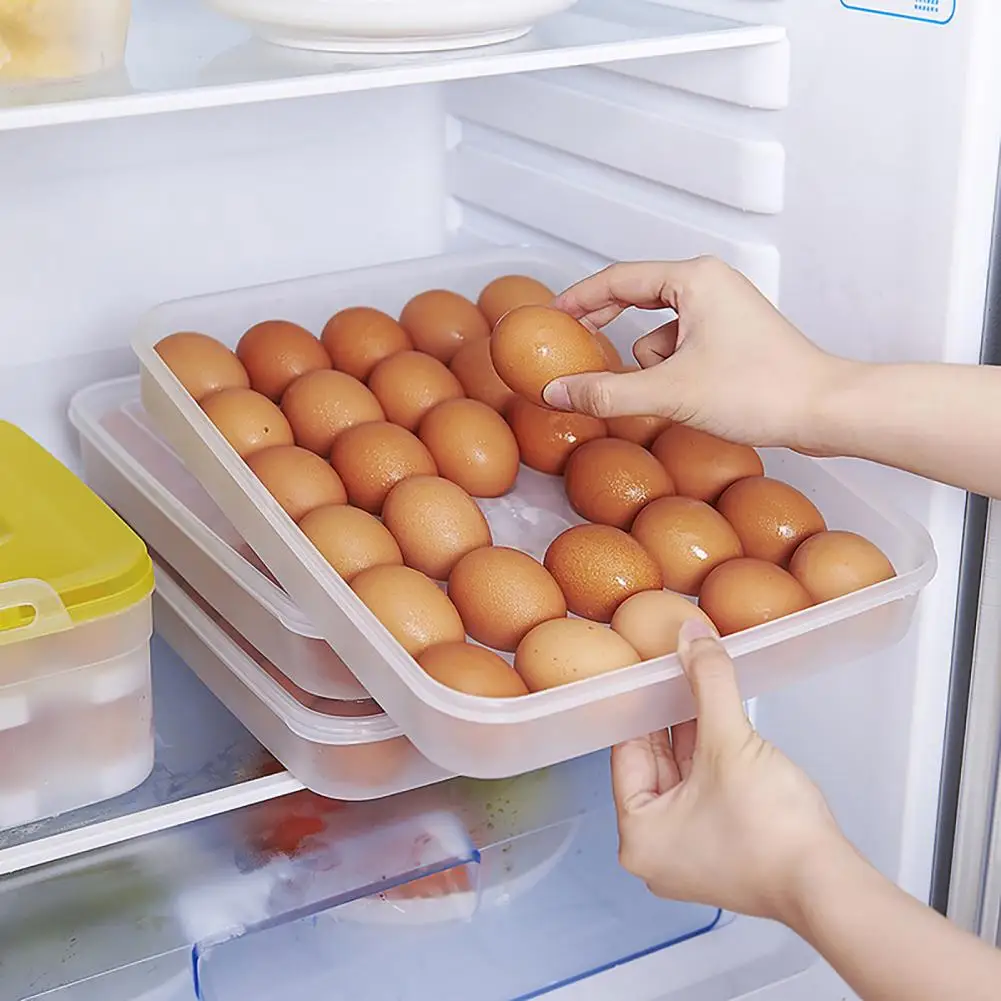 30 Grids Plastic Egg Storage Containers Box Refrigerator Organizer Drawer Egg Fresh-keeping Case Holder Tray Kitchen Accessories