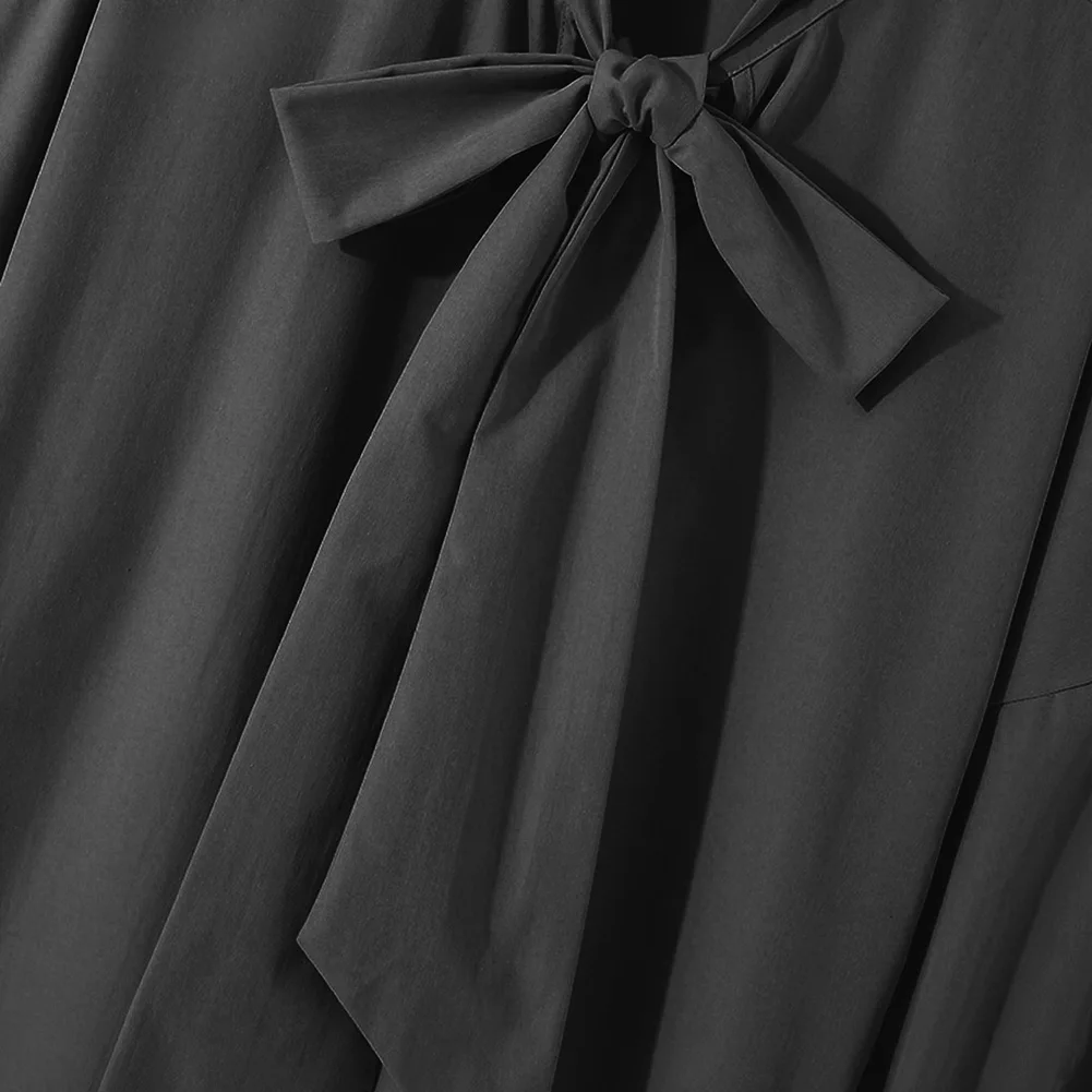 

Винтажный дизайн, мужские рубашки, свободная дышащая блузка с длинным рукавом и галстуком-бабочкой, топы, повседневная рубашка в стиле ретро, мужская одежда