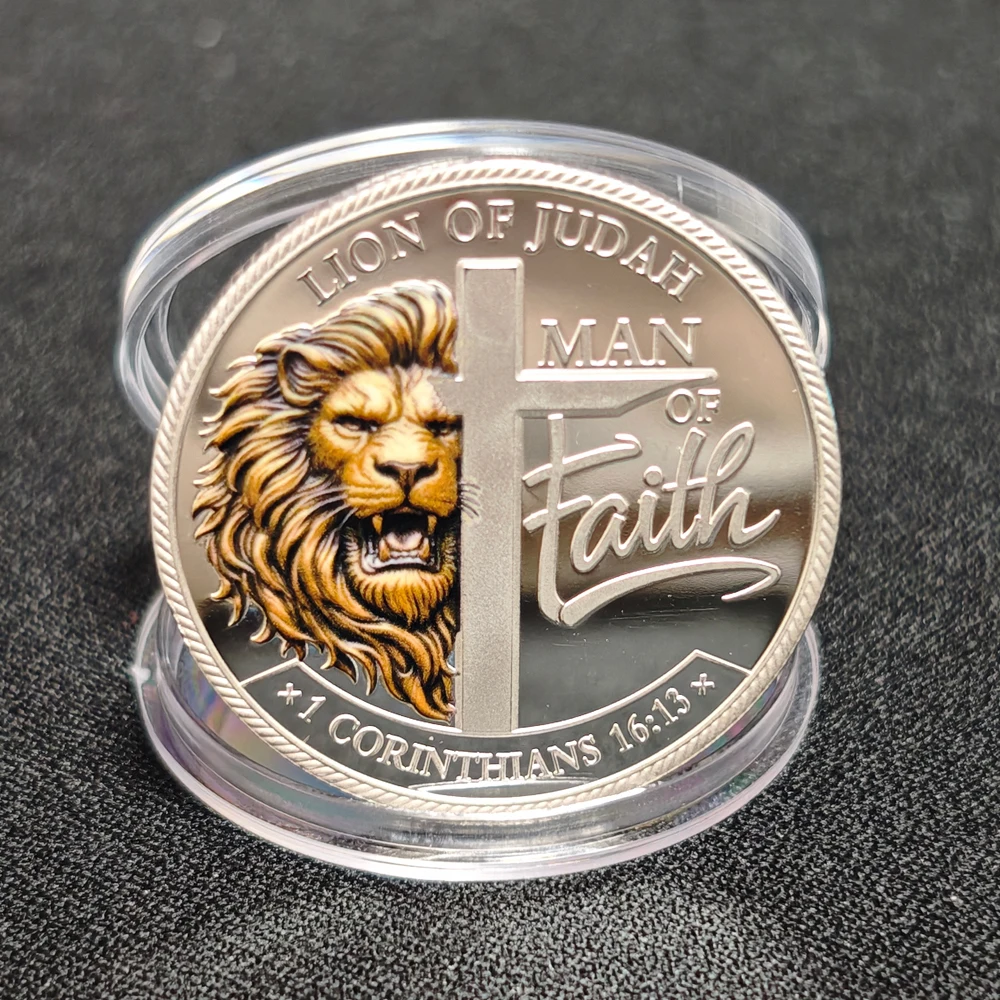 2026 New Silver Templar Knight Challenge Coin Man of Faith Lion of Judah Christian Religious Collectible Coin Gift For Men