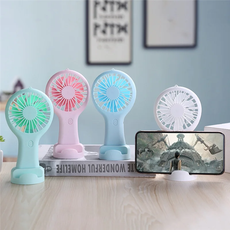 

Handheld Mini Fan Portable USB Charging Convenient Small Fans Catapult Pocket Hand-Held Fan with Base Outdoor Fan-Pink
