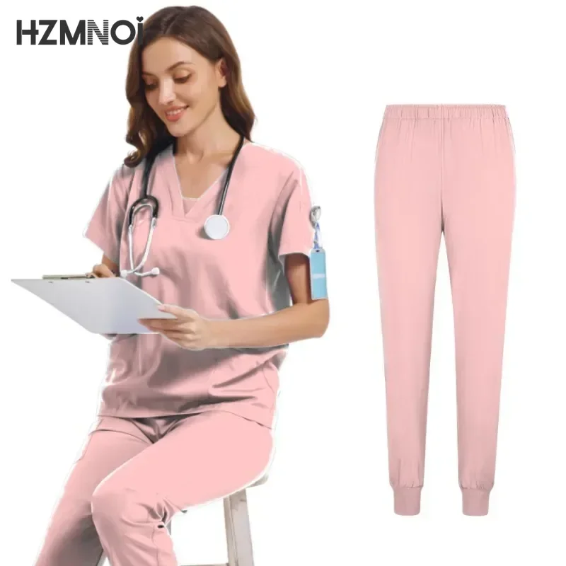 Roupas de trabalho multicoloridas, cirurgia de enfermagem, conjunto de esfoliantes médicos, bolso, calças jogger, uniformes de enfermeira, pet shop, trajes de médico