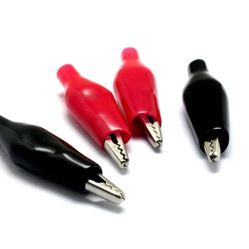 4~50Pcs Alligator Clips 28/35/45MM Metal crocodile clip for Testing Probe Boot Black/Red