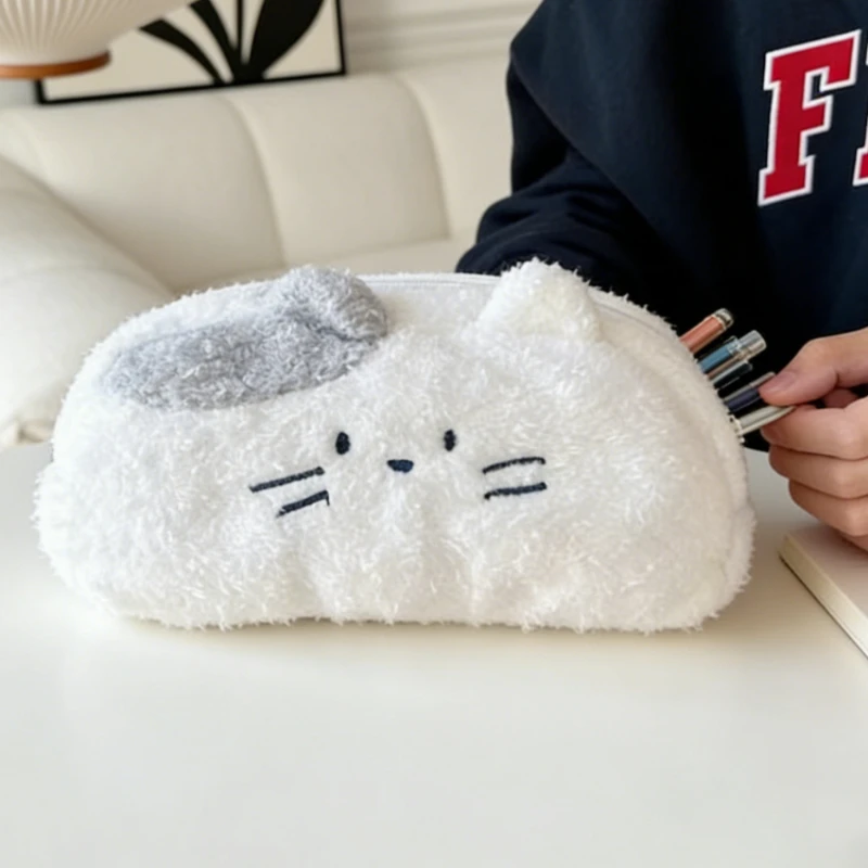 Hochwertige Flauschige Plüsch-Federtasche im Koreanischen Stil Multifunktionale Große Aufbewahrungstasche für Schüler Tragbare Schreibwarentasche