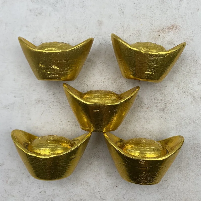 Solid Brass Casting Gold Bar Gold Ingot Gold Brick Home Decoration Plaything Authentic Antique