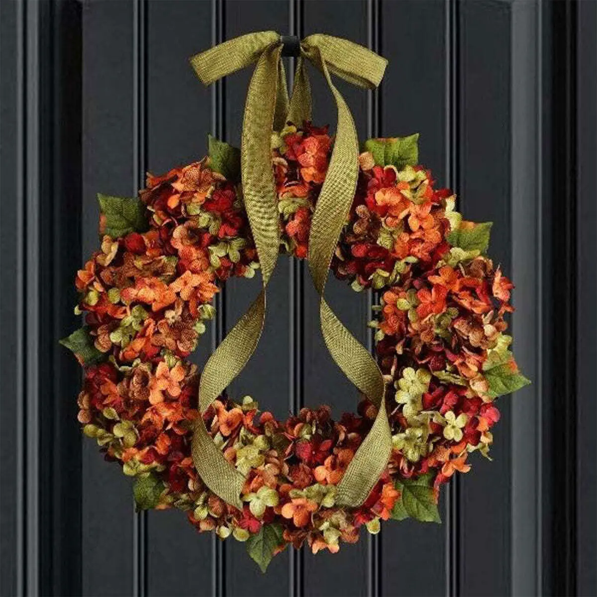 Fall Hydrangea Wreath For Front Door Autumn Garland Thanksgiving Decorations~