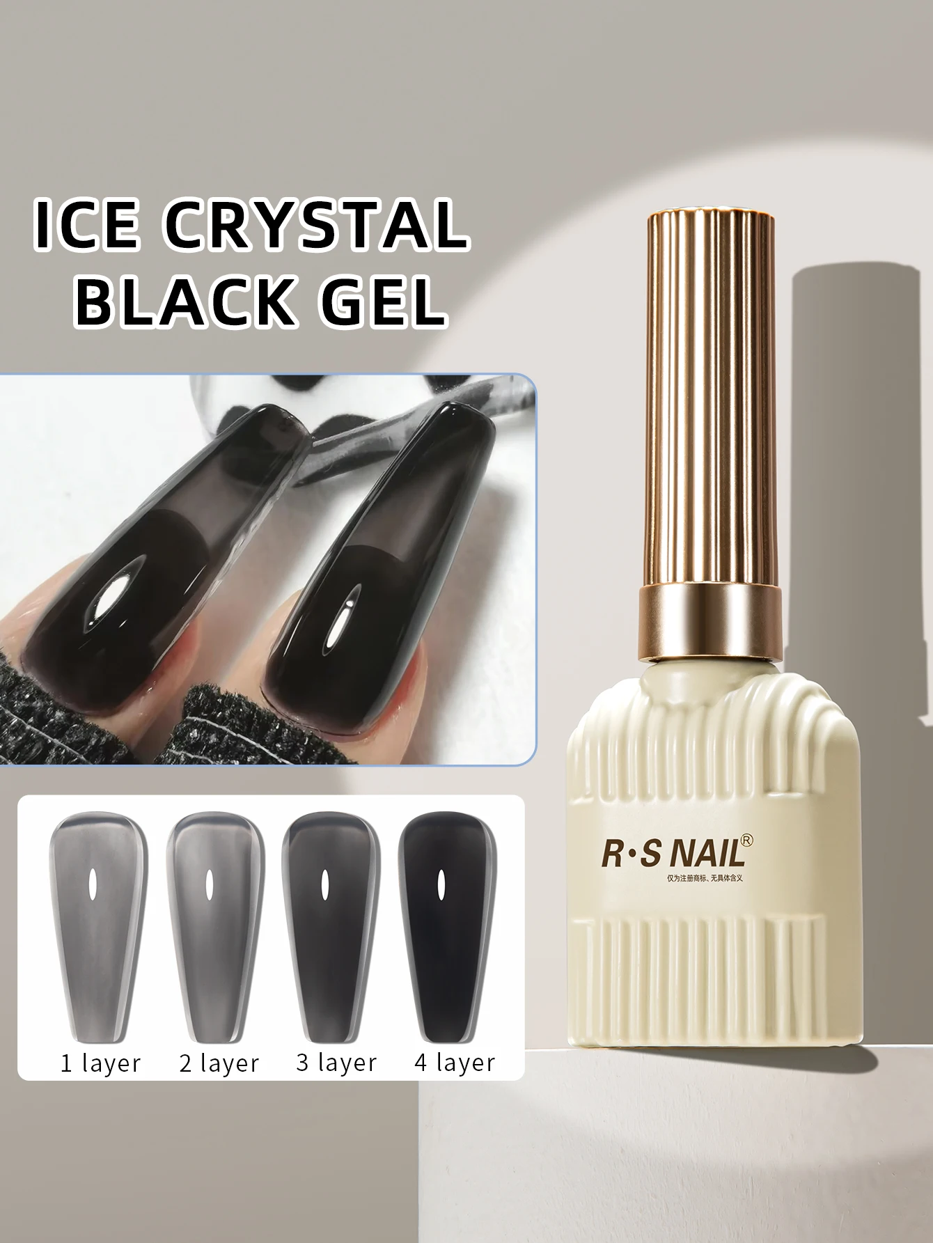 RSNAIL Jelly Nude Gel Polish Nail Art 10g Translucent Black Nail Gel Crystal Manicure UV LED Semi Permanent Soak Off Nail Polish