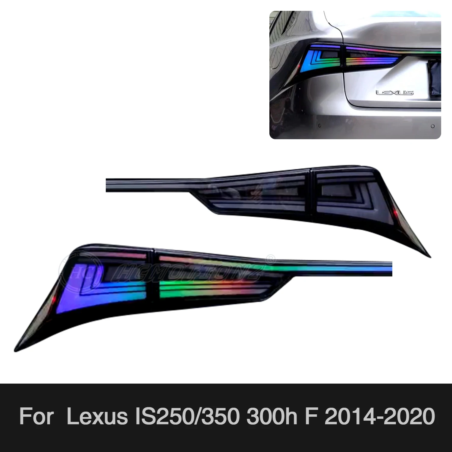 Luzes Trazeiras RGB para Lexus IS 250, 350, 300h, F, 2014-2020, DRL, Start Up, Animação, Plug and Play