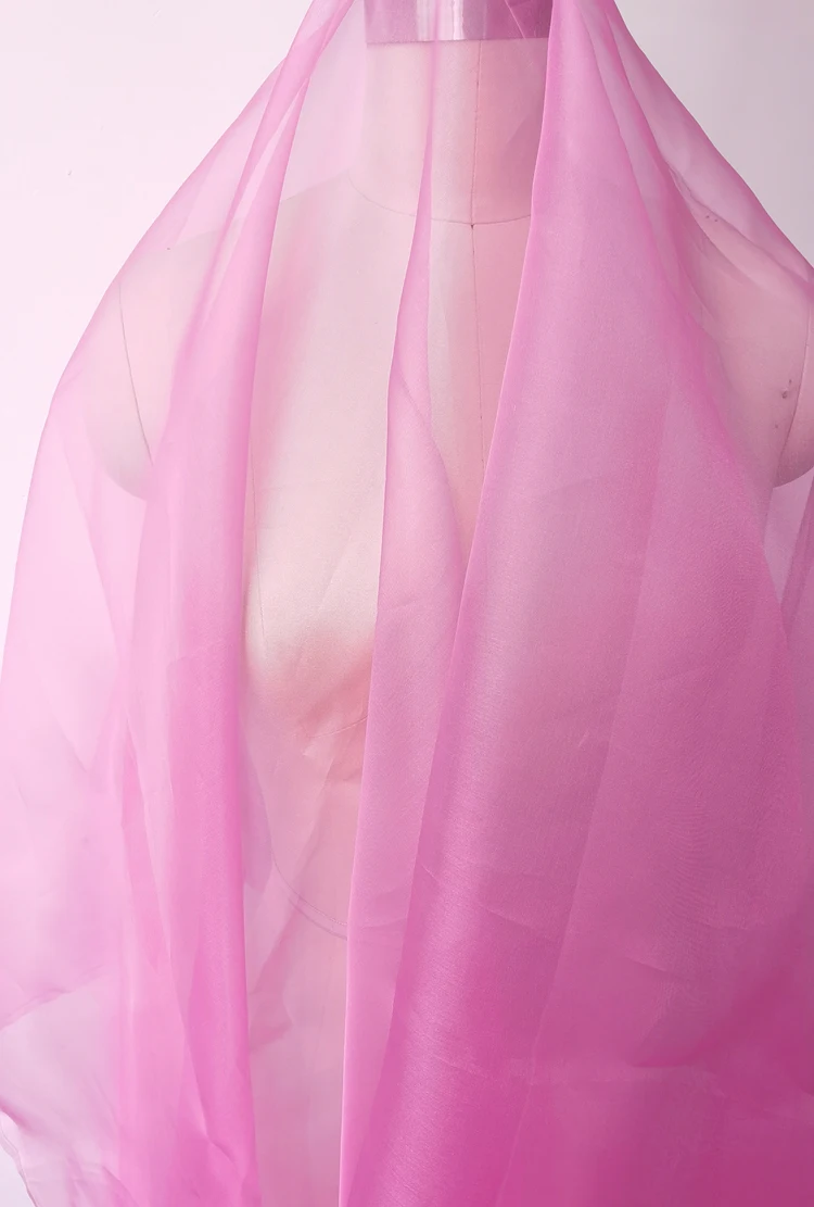45'' / 55'' breit pro Meter steif geformte Hochzeitsgaze aus schlichter, natürlicher Organza-Stoff aus reiner Seide – Detail 33