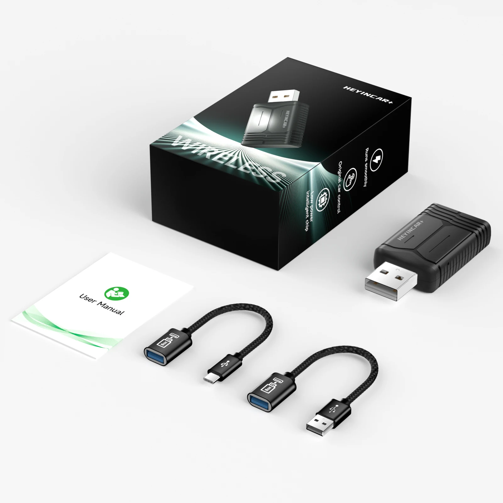 HEYINCAR-adaptador inalámbrico para coche, dispositivo 2 en 1 con Android, Carplay, para Renault Arkana Captur Clio MEGANE AUSTRAL ZOE e-tech, novedad de 2024