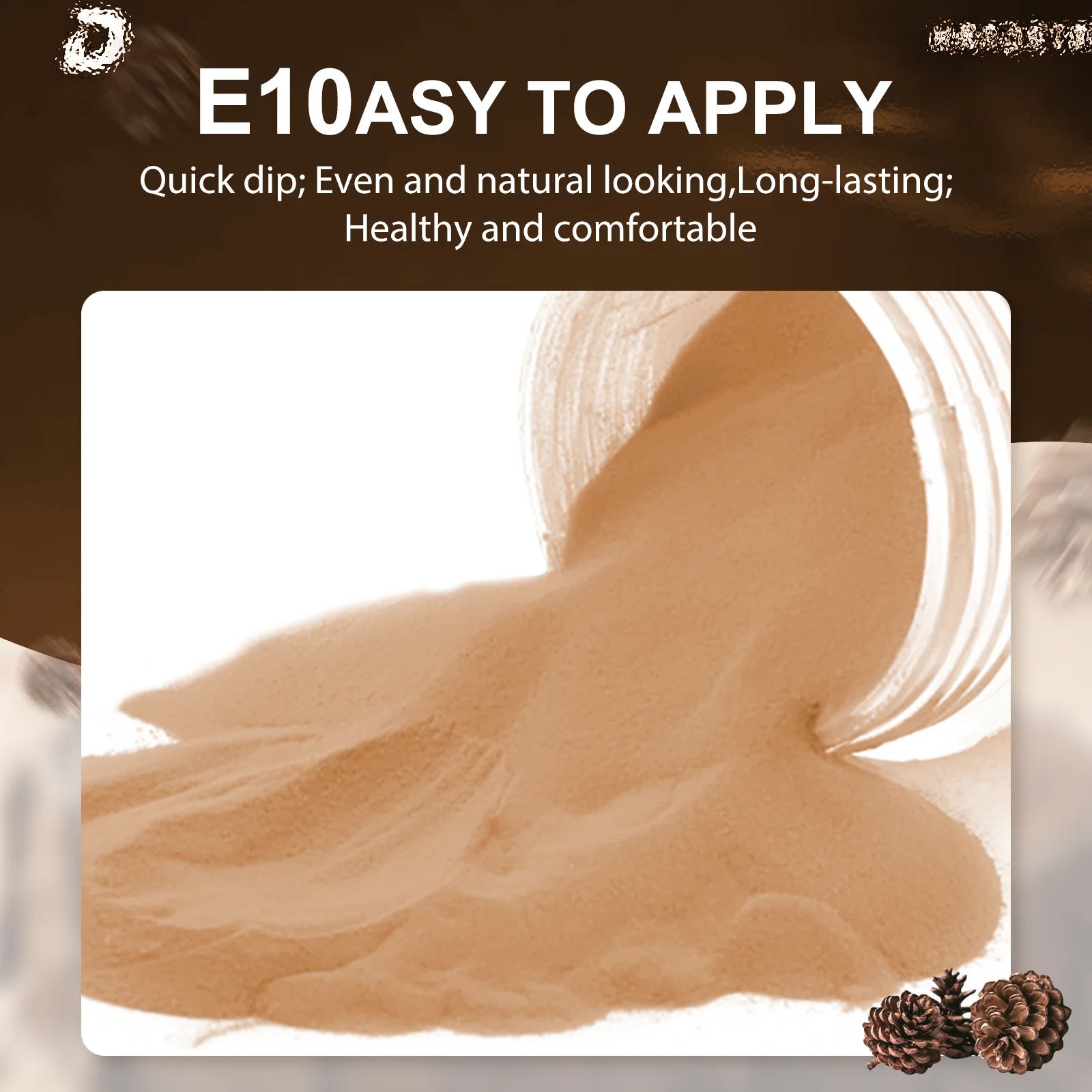 28g/maceta de polvo de inmersión acrílico, sistema de polvo de inmersión de colores de café marrón de invierno como esmalte de uñas en Gel, efecto de salón de manicura DIY